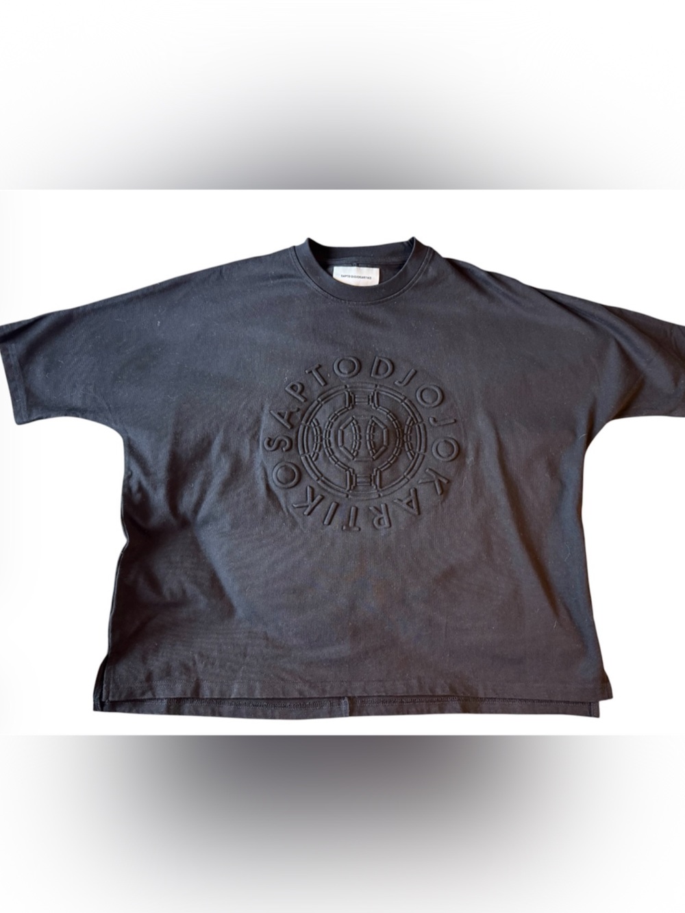 Sapto Djojokartiko Black Embossed Oversized Tee